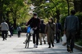 東京・上野公園をマスク姿で歩く人たち（2020年4月11日撮影）。(c)Kazuhiro NOGI / AFP