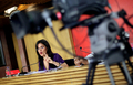 ベネズエラ・カラカス（Caracas）で会見するBlanca Eckhout通信・情報相（2009年7月31日撮影）。(c)AFP/THOMAS COEX