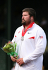 全米選手権兼北京五輪米国代表選考会・男子砲丸投げ決勝を制したリース・ホッファ。（2008年6月28日撮影）(c)AFP/Getty Images/Andy Lyons