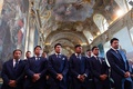 ラグビーW杯フランス大会開幕を控え、ベースキャンプ地の仏トゥールーズの市庁舎で行われた歓迎セレモニーに出席する日本の選手（2023年9月3日撮影）。(c)Matthieu RONDEL / AFP