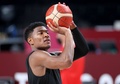 東京五輪開幕を控え、さいたまスーパーアリーナでトレーニングに臨むバスケットボール男子日本代表の八村塁（2021年7月22日撮影）。(c)Thomas COEX / AFP