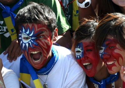 試合観戦に訪れたファン、全豪オープン5日目