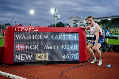 王者ワーホルム、男子400mハードル世界新を樹立