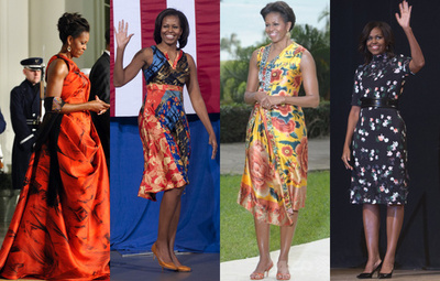 【写真特集】ミシェル・オバマ夫人、鮮やかで大胆なプリント柄ファッション