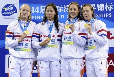 オランダ 女子4×100メートルリレーを制す、世界水泳