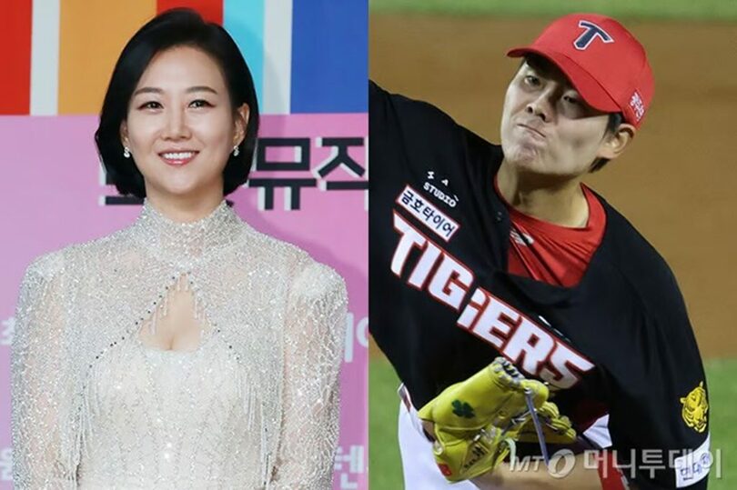 チャン・ユンジョン（左）とプロ野球KIAタイガースのソン・ヨンタク投手(c)MONEYTODAY
