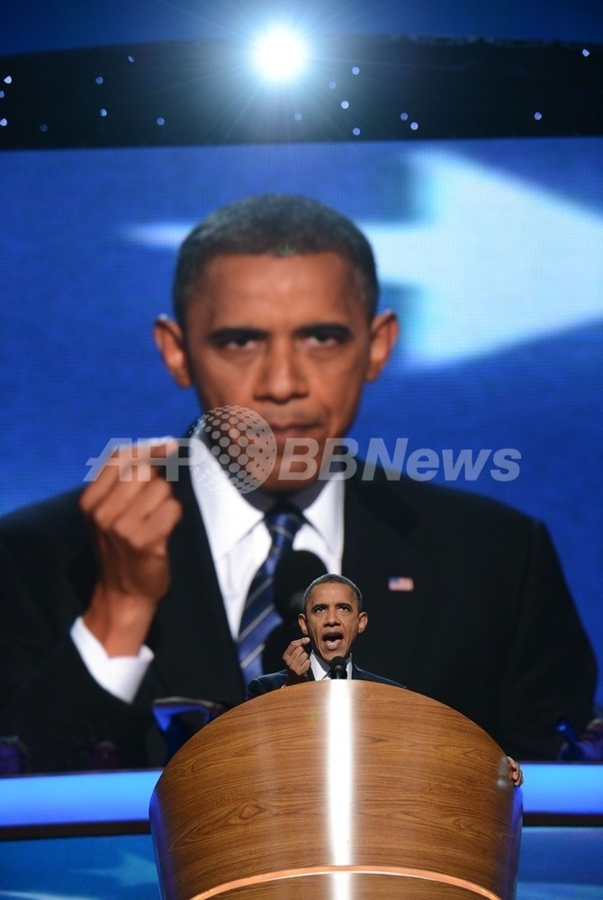 米大統領選、オバマ大統領が指名受諾演説 民主党大会最終日 写真4枚 