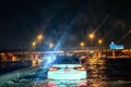アラブ首長国連邦（UAE）ドバイの冠水した道路（2024年4月17日撮影）。(c)Giuseppe CACACE / AFP