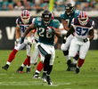 第1Qに先制点となる50ヤードのタッチダウンランを決めるジャガーズのフレッド・テイラー（%%Fred Taylor%%）。(c)AFP/Getty Images Sam Greenwood