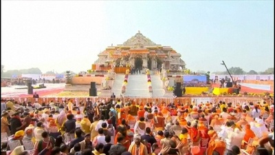 動画：モスク跡地にヒンズー教寺院 「新時代の到来」とインド首相