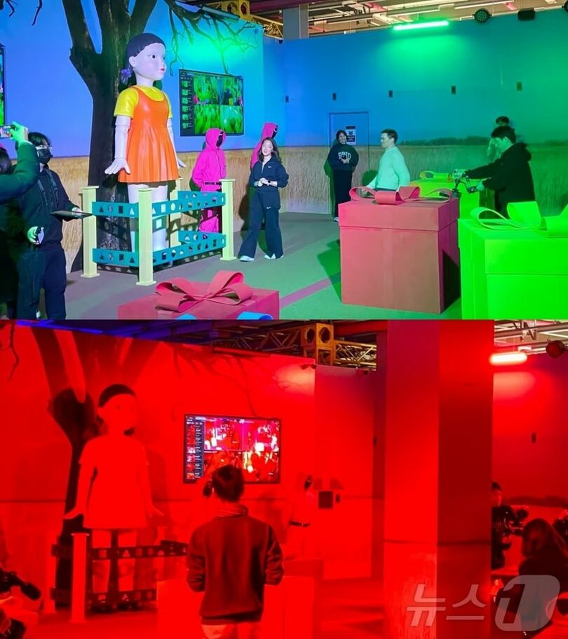 Netflix「イカゲーム」に登場する「だるまさんが転んだ」ゲームの体験シーン(c)news1