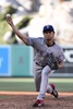 14MLB、ロサンゼルス・エンゼルス・オブ・アナハイム（Los Angeles Angels of Anaheim）対テキサス・レンジャーズ（Texas Rangers）。先発登板するテキサス・レンジャーズのダルビッシュ有（Yu Darvish、2014年6月22日撮影）。(c)AFP/Getty Images/Lisa Blumenfeld