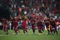 UEFAスーパーカップ、リバプール対チェルシー。勝利を喜ぶリバプールの選手（2019年8月14日撮影）。(c)Bulent Kilic / AFP