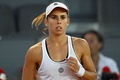 テニス、マドリード・オープン、女子シングルス2回戦。ガッツポーズを見せるユリア・ガーペア（2023年4月28日撮影）。(c)OSCAR DEL POZO / AFP