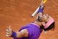 テニス、イタリア国際、男子シングルス決勝。勝利を喜ぶラファエル・ナダル（2021年5月16日撮影）。(c)Filippo MONTEFORTE / AFP