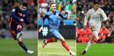 ロナウド、メッシ、グリーズマンが最終候補に FIFA最優秀選手