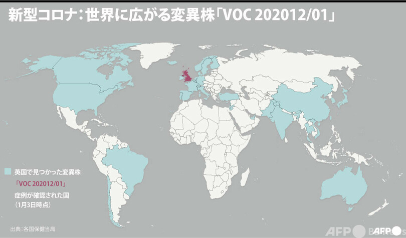 図解 新型コロナ 世界に広がる変異株 写真3枚 国際ニュース Afpbb News