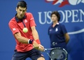 全米オープンテニス、男子シングルス2回戦。リターンを打つノバク・ジョコビッチ（2015年9月2日撮影）。(c)AFP/DON EMMERT