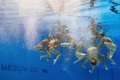 スペイン・バルセロナ（Barcelona）で開催されている第15回世界水泳選手権（15th FINA World Championships）。水中カメラで撮影されたシンクロナイズドスイミング・チームの演技の様子。

チームテクニカルルーティン（TR）予選で演技する日本の選手（2013年7月20日撮影）。(c)AFP/FRANCOIS XAVIER MARIT