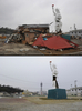 東日本大震災の被災地の震災直後の様子と、2012年1月の様子。

写真上は宮城県石巻市で、津波で損壊した建物の横に立つ自由の女神像のレプリカ（2011年3月15日撮影）。写真下は現在の様子（2012年1月13日撮影）。(c)AFP/KIM JAE-HWAN/TORU YAMANAKA