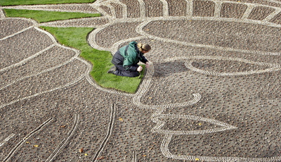 球根で描いた「自由の女神」、来年はニューネーデルラント発見400年
