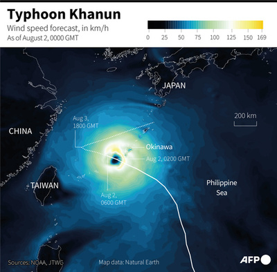 Typhoon knocks out power in southern Japan