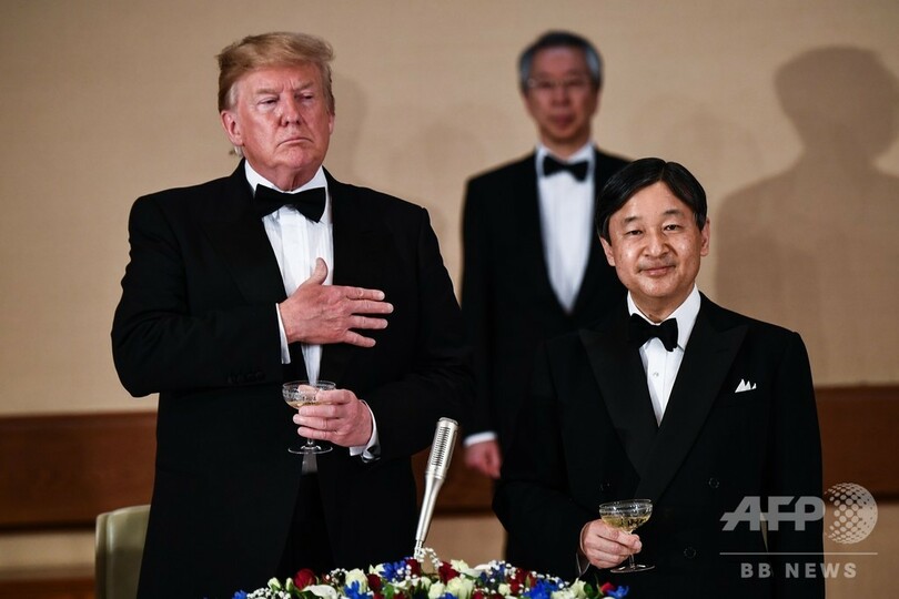 トランプ米大統領夫妻、宮中晩さん会に出席
