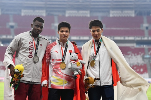 山縣が男子100mで銅メダル、優勝は蘇炳添 アジア大会 写真7枚 国際