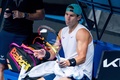 全豪オープンテニスに向け、メルボルン市内で練習を行う男子テニスのラファエル・ナダル（2022年1月15日撮影）。(c)Andy Cheung / various sources / AFP