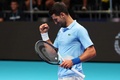 男子テニス、テルアビブ・オープン、シングルス2回戦。ポイントを奪い喜ぶノバク・ジョコビッチ（2022年9月29日撮影）。(c)JACK GUEZ / AFP