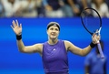 全米オープンテニス、女子シングルス2回戦。勝利を喜ぶカロリーナ・ムホバ（2024年8月29日撮影）。(c)CHARLY TRIBALLEAU / AFP