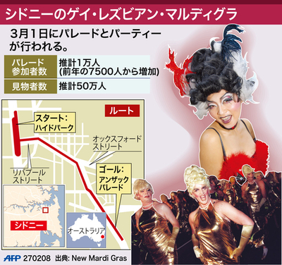 【図解】ゲイ・レズビアン・マルディグラのパレードルートと推計参加者数