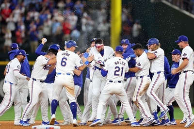 米本国で大リーグ開幕、王者レンジャーズがサヨナラ勝ち