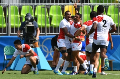 7人制ラグビー日本、優勝候補NZを破る大金星 リオ五輪