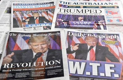 【写真特集】「大惨事」「悲劇」…トランプ氏当選報じる紙面