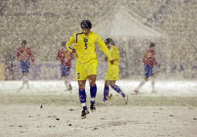 ＜サッカー 欧州選手権2008・予選＞セルビアvsカザフスタン戦は大雪により延期に