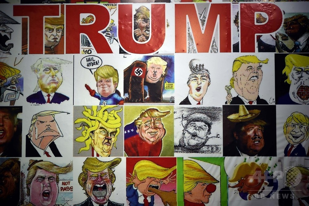 風刺画の「壁」でトランプ氏に対抗、メキシコ市で企画展 写真15枚 国際ニュース:AFPBB News