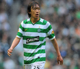08-09スコットランド・プレミアリーグ第35節、グラスゴー・レンジャーズ（%%Glasgow Rangers%%）対セルティック（%%Celtic%%）。試合はレンジャーズが1-0で勝利し、敗れたセルティックは2位に転落した。写真はレンジャーズ戦に出場したセルティックの中村俊輔（%%Shunsuke Nakamura%%）。（2009年5月9日撮影）(c)AFP/ANDREW YATES