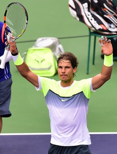 ナダル快勝、準々決勝でラオニッチと対戦 BNPパリバ・オープン