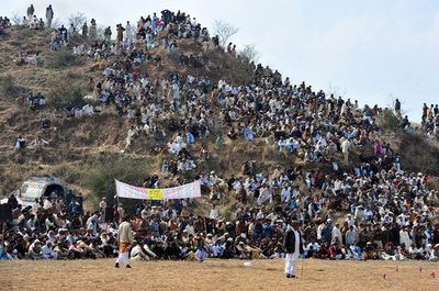 力士も真っ青の取り組みぶり、パキスタンで人気の闘犬