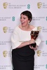 ロンドンで開催された英国アカデミー賞授賞式で、『女王陛下のお気に入り』で主演女優賞を受賞した英女優オリヴィア・コールマン（2019年2月10日撮影）。(c)Ben STANSALL / AFP