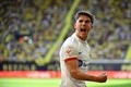 23-24スペイン1部リーグ第3節、ビジャレアル対FCバルセロナ。先制点を決めて喜ぶFCバルセロナのガビ（2023年8月27日撮影）。(c)JAVIER SORIANO/ AFP