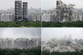 インド・ニューデリー郊外のノイダで爆破解体された超高層住宅「ツインタワーズ」（2022年8月28日撮影）。(c)Sajjad HUSSAIN / AFP