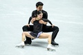 24-25フィギュアスケートグランプリ（GP）シリーズ第4戦、NHK杯、ペア・ショートプログラム（SP）。演技に臨む三浦璃来/木原龍一組（2024年11月8日撮影）。(c)Yuichi YAMAZAKI / AFP