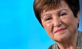 米首都ワシントンのIMF本部でAFPのインタビューに応じるクリスタリナ・ゲオルギエワ専務理事（2024年1月10日撮影）。(c)OLIVIER DOULIERY / AFP