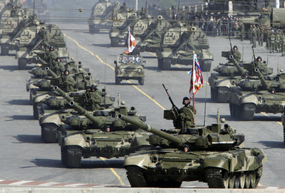 モスクワで軍事パレードの予行演習、「脅しの意図はない」 プーチン大統領