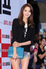 韓国・ソウルで行われた、映画『ミス・ワイフ』のVIP試写会に臨む、ガールズグループ「少女時代」のユナ（2015年8月5日撮影）。(c)STARNEWS