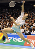 スマッシュを放つZhou Mi。（2008年9月20日撮影）(c)AFP/Kazuhiro NOGI