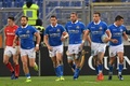 ラグビーシックスネーションズ第2節、イタリア対ウェールズ。トライを喜ぶイタリアの選手（2019年2月9日撮影）。(c)Andreas SOLARO/AFP