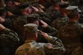 フィリピン・マニラの基地で開かれた米比両軍による年次合同演習の開始式（2023年4月11日撮影）。(c)TED ALJIBE / AFP